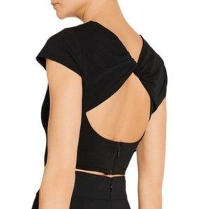 Alice + Olivia Monika Cropped Cutout Stretch Top